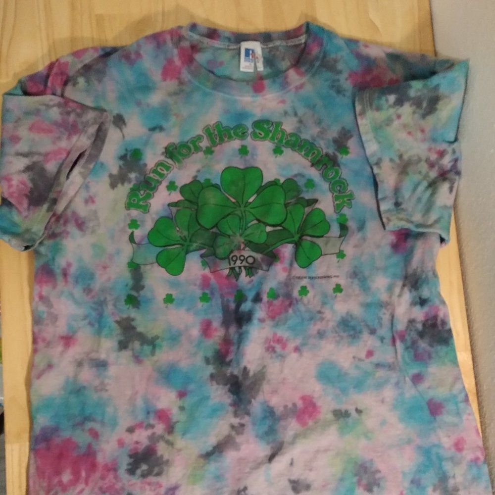 Vintage Run For The Shamrock 1990 Tie Dye T-Shirt